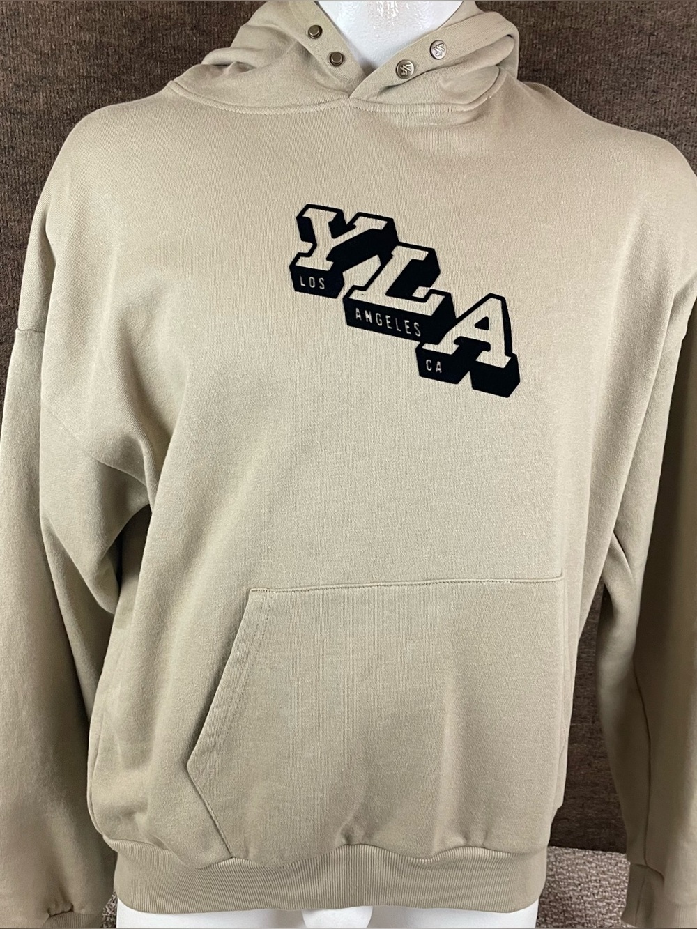 YoungLA Hoodie Men’s Medium Snap Button Neck Heavyweight Block Logo R1